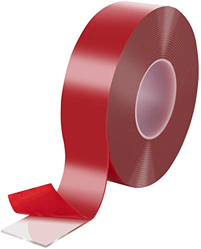 POPPSTAR doppelseitiges Klebeband (10 m x 50 mm x 2 mm) Acryl-Klebeband transparent von POPPSTAR