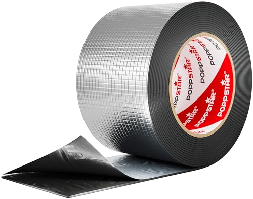 POPPSTAR Alu Butyl Klebeband (5 m x 75 mm x 1,5 mm) Aluminium Dichtband selbstklebend von POPPSTAR