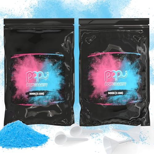 Black-Out Gender Reveal Powder - 0,9 kg blaues Pulver - perfekt für Baby-Enthüllung, Auto-Burnout, Farbwurf, Fotoshootings, Hubschrauber von POPUPARTY