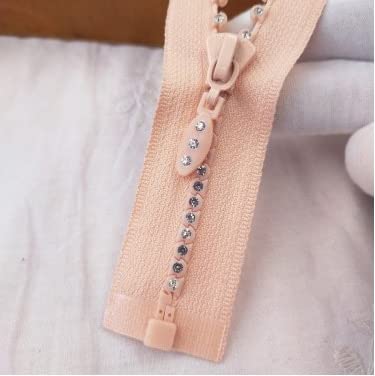 PORI 5# 60/70 cm Strass-Reißverschluss Glänzende Diamant-Reißverschlüsse mit offenem Ende zum Nähen von DIY-Jackenbeuteln von PORI