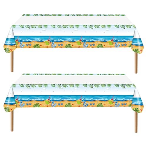 2pcs Hawaiianische Luau Tischdecken Aloha Tablecloths Luau Party Tischdecke 137 * 274cm Rechteckig Tischdecken Flamingo Party Deko Sommer Strand Pool Geburtstag Party Deko von PORUPAEL