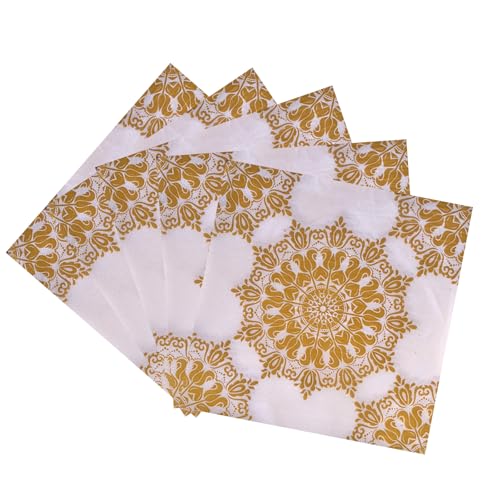 40 Stück Servietten Silvester, Happy New Year Serviette 2025 Happy New Year Servietten Neujahr Papierservietten Tissue Silvester Tischdeko für 2025 Tischdeko Neujahrsdeko, 33x33 cm (Gold) von PORUPAEL