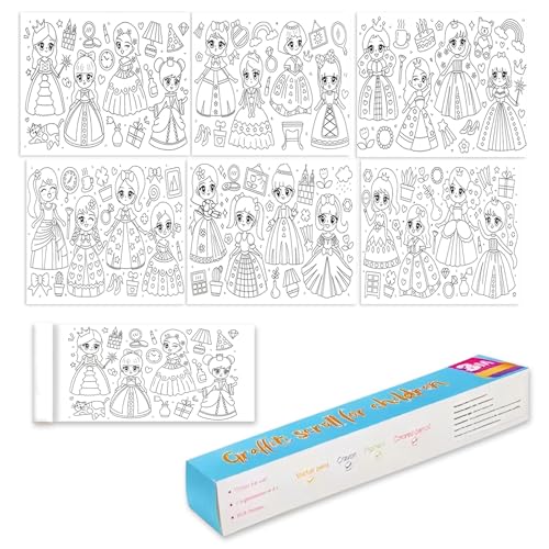 Schneidbare Zeichenrolle Für Kinder Children's Drawing Roll 30 * 300cm Malrolle Für Kinder Graffy Roll Ausmaltischdecke Maltischdecke Kinder DIY Zeichenrolle Lernspielzeug Für Kinder (Prinzessin) von PORUPAEL