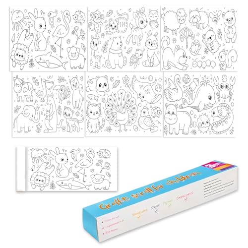 Schneidbare Zeichenrolle Für Kinder Children's Drawing Roll 30 * 300cm Malrolle Für Kinder Graffy Roll Ausmaltischdecke Maltischdecke Kinder DIY Zeichenrolle Lernspielzeug Für Kinder (Tiere) von PORUPAEL