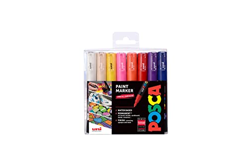 POSCA 153544846 PC-1M „Paint in a Pen“-Set, 1 mm dünne Spitze, wasserbasierte Filzstifte, 16 Farben von POSCA