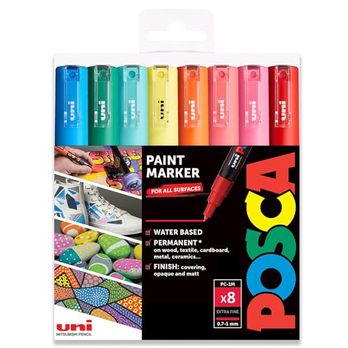 Posca PC-1M Art Paint Marker, 8 Stück, in Kunststoffhülle (Sommertöne) von POSCA