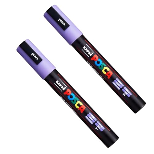 Posca PC-5M Paint Marker Kunststifte – 1,8–2,5 mm Spitze – 2 Stück – Flieder von POSCA