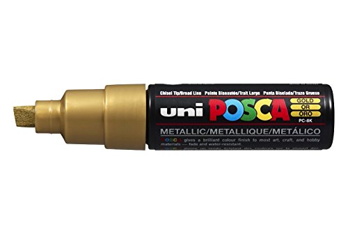 Uni Posca Marker PC- 8 K, Glasschreiber, Spitzenbreite 8 mm Gold von POSCA