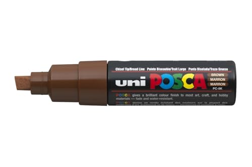 Uni Posca PC-8K Marker, Keilspitze, Braun, 6 Stück von POSCA