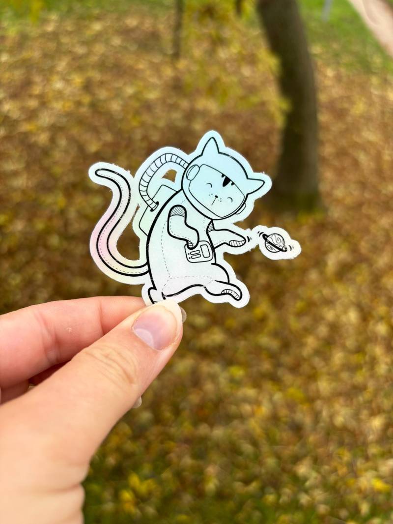 sticker - Katze Astronaut von POTOFCUTENESS