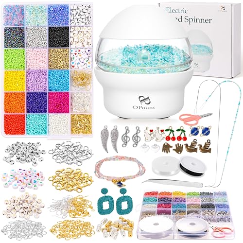 PP OPOUNT 18437 PCS Electric Bead Spinner Kit with Value Jewelry Beads Set, Bead Spinner for Seed Beads, Waist Bead Spinner for Jewelry Making, Powered Bead Spinner (Patent Product) von PP OPOUNT