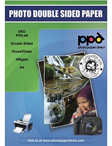 PPD 15 x A4 Inkjet Fotopapier 180g Beidseitig Bedruckbar, Hochglänzend, Sofort Trocken PPD-44-15 von PPD