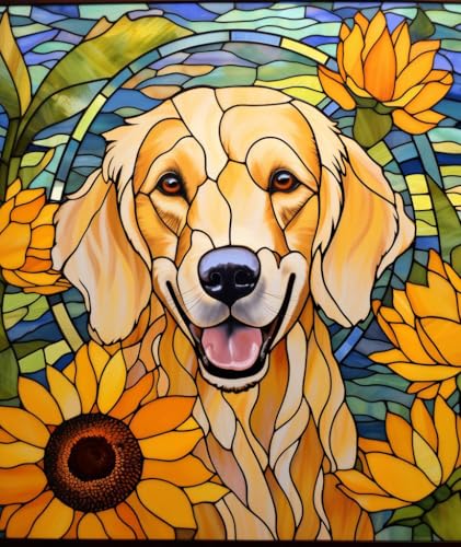 PPTRTYQT Barock Sonnenblume Golden Retriever Hund von PPTRTYQT