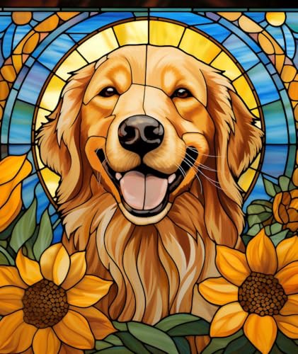 PPTRTYQT Barock Sonnenblume Golden Retriever Hund von PPTRTYQT