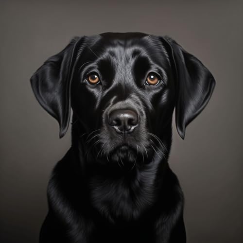 PPTRTYQT Schwarzer Labrador-Hund Am See, Diy Ölgemälde Malen Nach Zahlen Erwachsene Kinder Spielzeug Malen Handgemalte Geschenke Zahlenmalerei Ab 5 Öl Wandkunst,mit Rahmen von PPTRTYQT