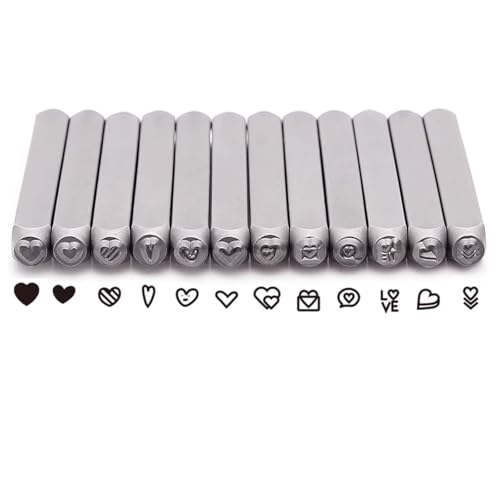 12 PCs Leder -Präge -Werkzeugstempel Set Lederschnitzwerkzeuge Lederstempelwerkzeuge für Lederhandwerk funktionieren von PPXYY