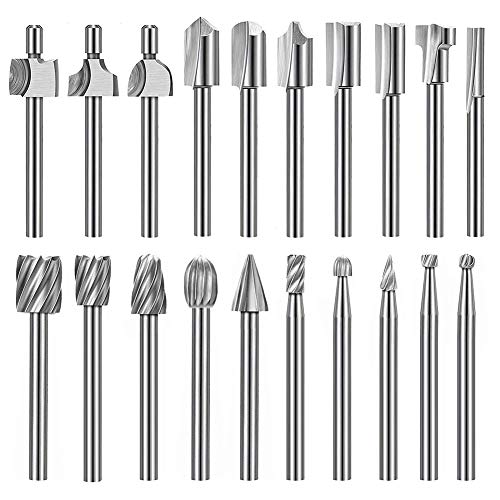 PPcdfre 20 StüCk HSS FräSer Hartmetall Gravur SäTze für FräSer Bohrer Satz 3 Mm (1/8) Schaft für Rotation Werkzeuge von PPcdfre