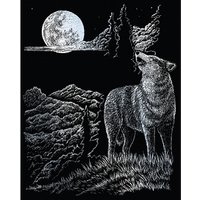 PRACHT® Creatives Kratzbild Wolf & Mond silber von PRACHT® Creatives