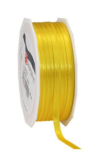 PRÄSENT C.E. Pattberg Satin gelb, 50 m Satinband zum Einpacken von Geschenken, 6 mm Breite, Geschenkband zum Dekorieren & Basteln, Dekoband, Anlass von PRÄSENT