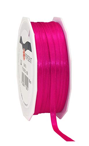 Präsent C.E. Pattberg Satin Magenta, 50 m Satinband zum Einpacken von Geschenken, 6 mm Breite, Geschenkband zum Dekorieren & Basteln, Dekoband, Anlass von Präsent