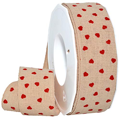 Morex Ribbon 429 Valentin Band, Polyester, Rot/Natur, 1.5 inch by 16.4 yards von PRÄSENT