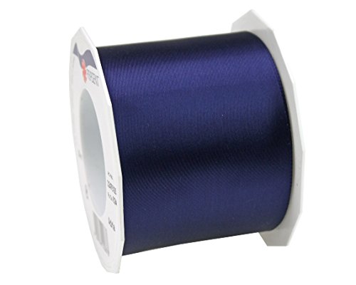 PRÄSENT ADRIA/SATIN dunkelblau, 25 m Satinband zum Einpacken von Geschenken, 72 mm Breite, Geschenkband zum Dekorieren & Basteln, Dekoband für Präsente, zu jedem Anlass von PRÄSENT