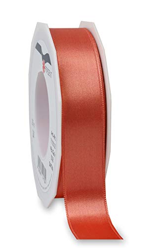 Präsent C.E. Pattberg Satin Living Coral, 25 m Satinband zum Einpacken von Geschenken, 25 mm Breite, Geschenkband zum Dekorieren & Basteln, Dekoband, Anlass von Präsent