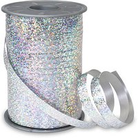 PRÄSENT Geschenkband HOLLY Holographic silber 10 mm x 200 m von PRÄSENT