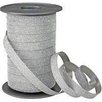 PRÄSENT Geschenkband POLY GLITTER Glitter silber 10,0 mm x 100,0 m von PRÄSENT