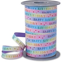 PRÄSENT Geschenkband RAINBOW BIRTHDAY PASTELL matt Regenbogen 10 mm x 200 m von PRÄSENT