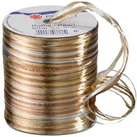 PRÄSENT Geschenkband Raffia glänzend braun/beige/gold 3,0 mm x 50,0 m von PRÄSENT