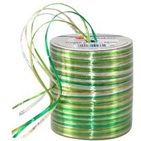 PRÄSENT Geschenkband Raffia glänzend grün/hellgrün/weiß 3,0 mm x 50,0 m von PRÄSENT