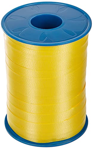 PRÄSENT PATTBERG Geschenkband gelb, 250 Meter Ringelband 10 mm zum Basteln, Dekorieren & Verpacken von Geschenken zu jedem Anlass, 2549-605, 250-m-Spule 10 mm von PRÄSENT