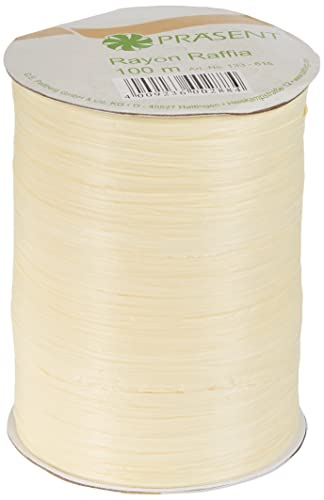 Präsent - RAYON RAFFIA Bastband - hellgelb - 100-m-Spule von Präsent