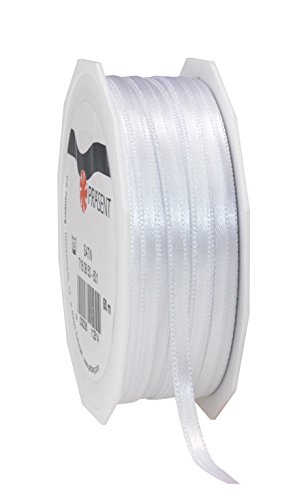 Präsent C.E. Pattberg Satin Weiss, 50 m Satinband zum Einpacken von Geschenken, 6 mm Breite, Geschenkband zum Dekorieren & Basteln, Dekoband, Anlass Präsent C.E. Pattberg Satin Weiss, 50 m Satinband zum Einpacken von Geschenken, 6 mm Breite, Geschenkband zum Dekorieren & Basteln, Dekoband, Anlass von PRÄSENT