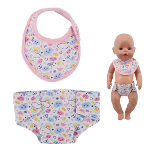 PRAOFRT 2-teiliges Set Puppenwindelnfür 36 cm Puppen windeln puppe kleidung Babyspeicheltücher von PRAOFRT