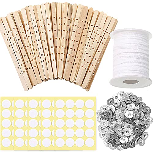 PRATYAHARA Kerzen DIY Werkzeug Set, Kerzen Docht Halter Aus, Geflochtener Kerzen Docht, Kerzen Docht Aufkleber, für Kerzen, die DIY Machen von PRATYAHARA