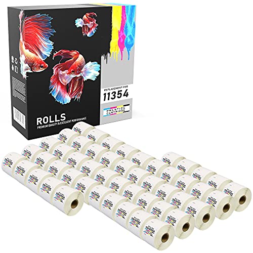 50 Rollen 11354 57mm x 32mm (1000 Etiketten/Rolle) Vielzweck-Etiketten kompatibel für LabelWriter 4XL 450 400 330 320 310 Twin Turbo Duo Seiko SLP 450 430 420 410 400 240 220 200 120 100 Pro Plus von PRESTIGE CARTRIDGE