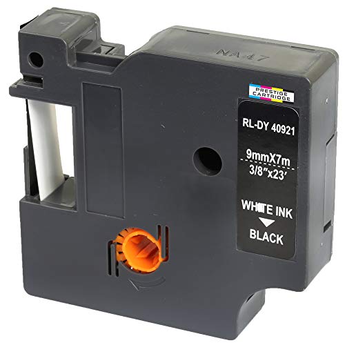 Kassette 40921 weiß auf schwarz 9mm x 7m Schriftband kompatibel für LabelManager LM 100 150 160 200 210D 260 280 300 350 350D 360D 400 420P 450 500TS PC PC2 PnP LabelWriter LW 400 450 Duo von PRESTIGE CARTRIDGE