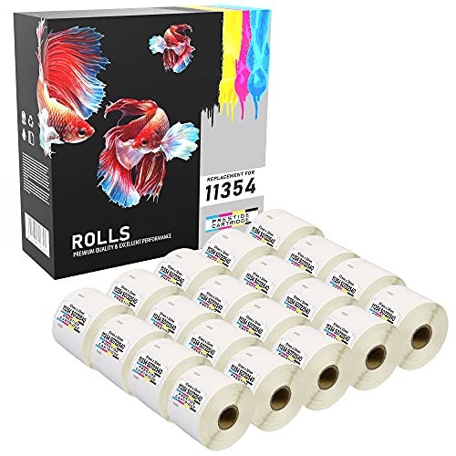 PRESTIGE CARTRIDGE Cartridge 11354 Etiketten kompatibel zu Dymo LabelWriter 320/400/450/4XL, 57 mm x 32 mm, 20 Rollen, weiß, Twenty 11354 von PRESTIGE CARTRIDGE