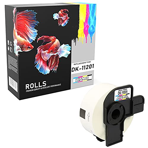 Rolle DK-11201 29mm x 90mm (400 Etiketten/Rolle) Adress-Etiketten kompatibel für P-Touch QL-500 QL-550 QL-560 QL-570 QL-700 QL-720NW QL-800 QL-810W QL-820NWB QL-1050 QL-1100 QL-1110NWB von PRESTIGE CARTRIDGE