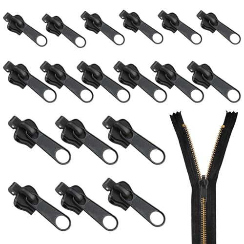 18 Stück Reißverschluss Reparatur Set, Premium Zipper Ersatzschieber in 3 Größen, Schwarz, Universell für Jacken, Taschen & Koffer - Schnelle & einfache Lösung, Robust, Ideal für Unterwegs und Zuhause von PRETTI