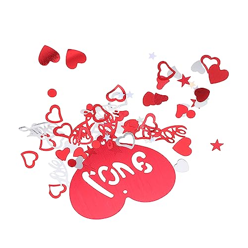 1 Packung Konfetti zum Valentinstag Atmosphäre aufbauendes Konfetti Valentinstag Tischstreuung heim Rot hochzeitsdeko komfetti Valentinstag Konfetti Themenparty Konfetti PVC PRETYZOOM von PRETYZOOM