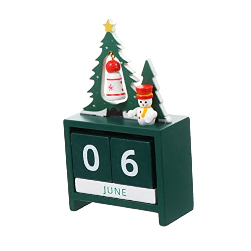 1stk Christbaumkalender Sterben Weihnachtszahl Datumsblöcke Desktop-weihnachtskalender Weihnachtsadvent Kalender-notizblock Adventskalender Desktop-kalender Green Hölzern PRETYZOOM von PRETYZOOM