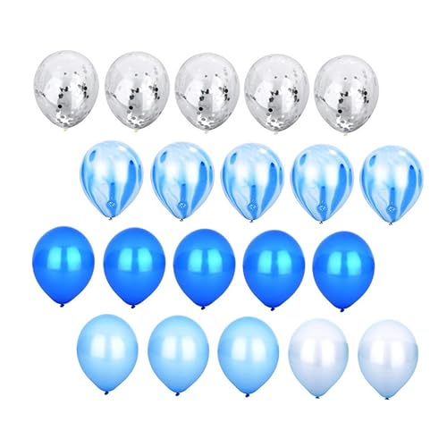 20-Teiliges Set Latexballon dekorativer Luftballon zum Geburtstag Folienballons Glitzerballons konfettiballone hochzeitsballons balloon Paillettenballons Partyzubehör Emulsion Blue PRETYZOOM von PRETYZOOM