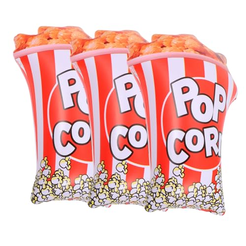 3st Aufblasbares Popcorn Film-popcorn-ballon Popcorn-dekorationen Filmabend-luftballons Lebensmittelballons Spielzeug Bläst Popcorn Auf Aufblasbare Popcorn-requisite Pvc PRETYZOOM von PRETYZOOM