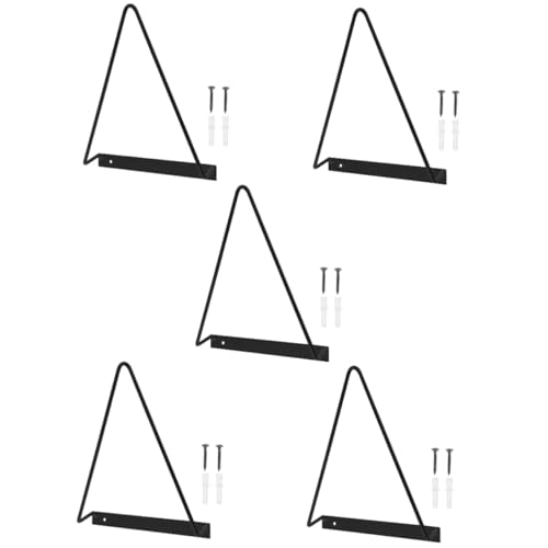 5st Platten Regal Dreieckiger Wandplattenhalter Zeitschriftenständer Zur Wandmontage Wandhalterung Aus Vinyl Tisch-bücherregal Aktenhalter An Der Wand Montiert Album Schmiedeeisen PRETYZOOM von PRETYZOOM
