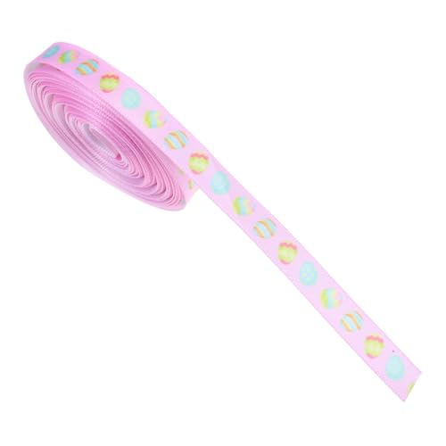 PRETYZOOM 1 Rolle Osterband Frühlingsband zum Basteln Ripsband zum Basteln Farbiges Geschenkband Dekorationsmaterial Band für Haarschleifen Bastelband mit Drahtkante Bogenband Polyester Rosa von PRETYZOOM