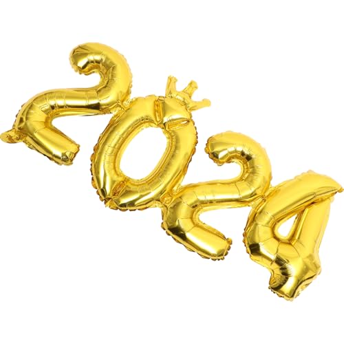 PRETYZOOM 2024 Zahlen Design Folie Luftballons Große Dekorative Ballons Für Neujahrsfeiern Jubiläen Und Geburtstagsfeiern Glänzend Goldene 2024 Ballons Für Festliche Anlässe von PRETYZOOM