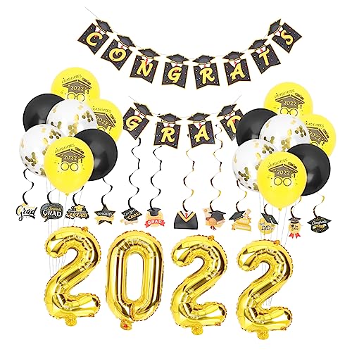 PRETYZOOM 1 Satz Abschlussfeier Dekorationen Partyzubehör Für Die Abschlusssaison Partyballons Aus Latex Dekorationen Für Abschlussbanner Wirbelornament Colorful Aluminiumfolie von PRETYZOOM